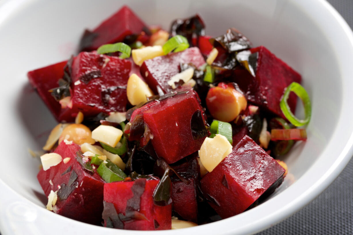 Beet and Macadamia Poke.