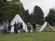 Visitors to Fort Vancouver National Historic Site step back into the 1860s during a Memorial Day bivouac. The 1st Oregon Volunteers re-enactors will be part of Saturday’s living history program at Fort Vancouver National Historic Site.