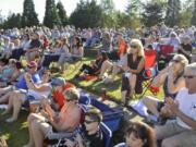 Concertgoers fill Columbia Tech Center Park in east Vancouver on July 23 to listen to the Fleetwood Mac tribute band, Gold Dust. It was the third of six free concerts in the Columbia Tech Center Sunday Sounds summer concert series.