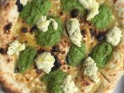 Nonavo Pizza’s Pesto Pizza – garlic, arugula pesto, lemon, herbed almond ricotta, and lemon olive oil.