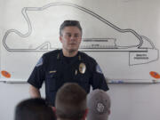 Vancouver Police Chief James McElvain speaks to other police officers during a training session in Portland in March 2015.