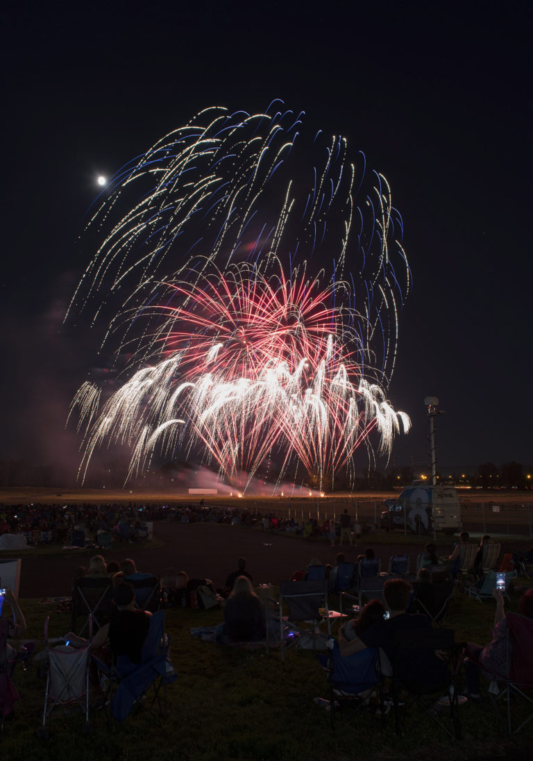 Fireworks light the night sky to the delight of the crowd at Fort Vancouver National Historic Site on Tuesday evening.