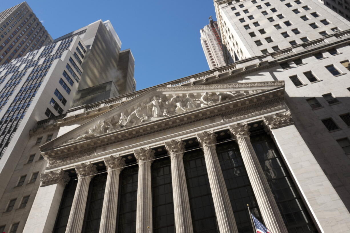 This Wednesday, Dec. 21, 2016, photo shows the New York Stock Exchange. U.S. stocks wavered between small gains and losses in early trading Monday, July 10, 2017.