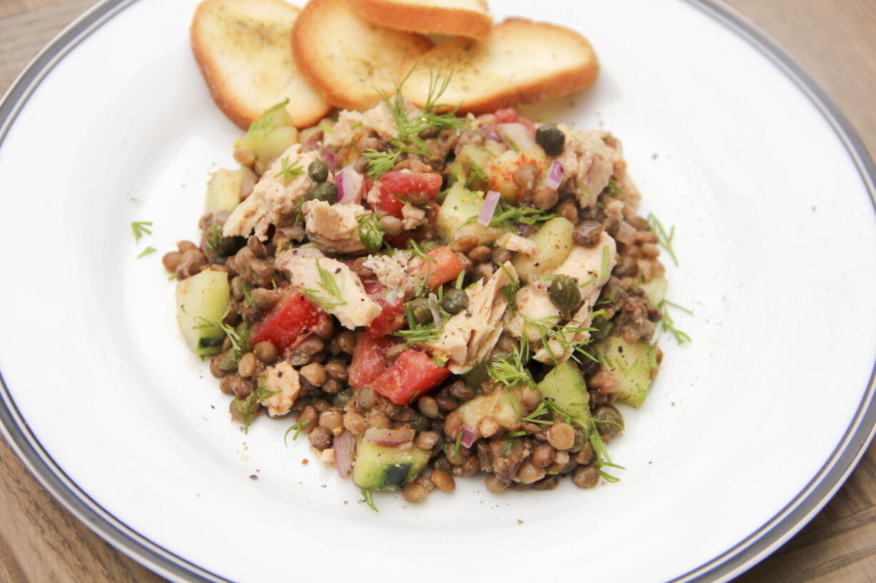 Lentil and Salmon Salad With Smoky Mustard Dressing Melissa d’Arabian/Associated Press