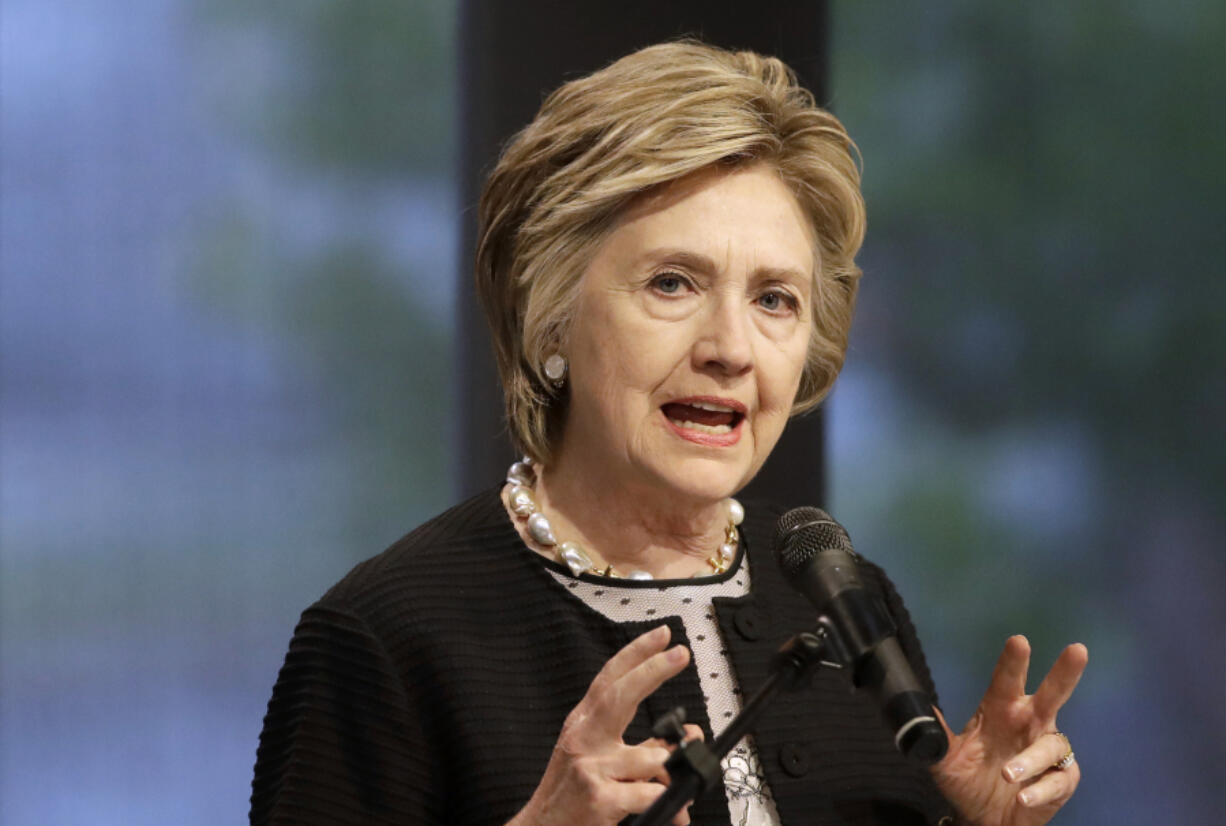 Former Secretary of State Hillary Clinton speaks June 5 in Baltimore. Clinton lost the 2016 election to President Donald Trump, but some Republicans in Congress are intensifying their calls to investigate her and other Obama administration officials.