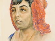 This photo made available by the Auschwitz Museum on Wednesday July 12, 2017 shows a portrait of a young Roma woman, an inmate of the Nazi German death camp of Auschwitz, one of those on whom pseudo-scientist Josef Mengele was making experiments. Mengele commissioned another inmate, Dina Gottliebova, a Jew from Czechoslovakia, to paint people he was experimenting on. It is among some 200 drawings and other pieces of art now on display at a “Face to Face. Art in Auschwitz” exhibition of art by the inmates at the Szolayski house in Krakow, Poland.