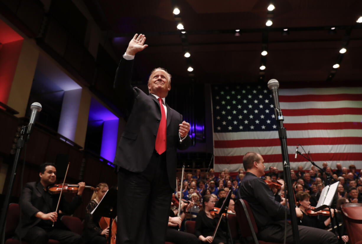 President Donald Trump arrives to speak during the Celebrate Freedom event at the Kennedy Center for the Performing Arts in Washington, Saturday, July 1, 2017.