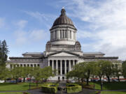 The Washington State Capitol, also known as the Legislative Building, in April in Olympia.(AP Photo/Elaine Thompson)