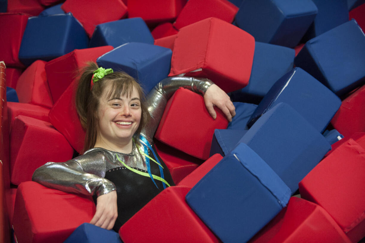 Gymnast Gigi Gernhart, seen here in April 2016, has been practicing gymnastics at Naydenov Gymnastics for eight or nine years.