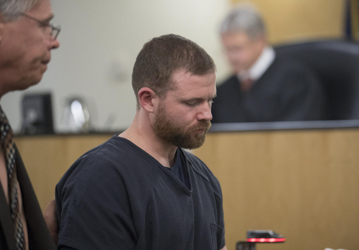 Joshua Johnson leaves the courtroom after being sentenced in Clark County Superior Court on Aug. 7. He will spend the next five years in prison.