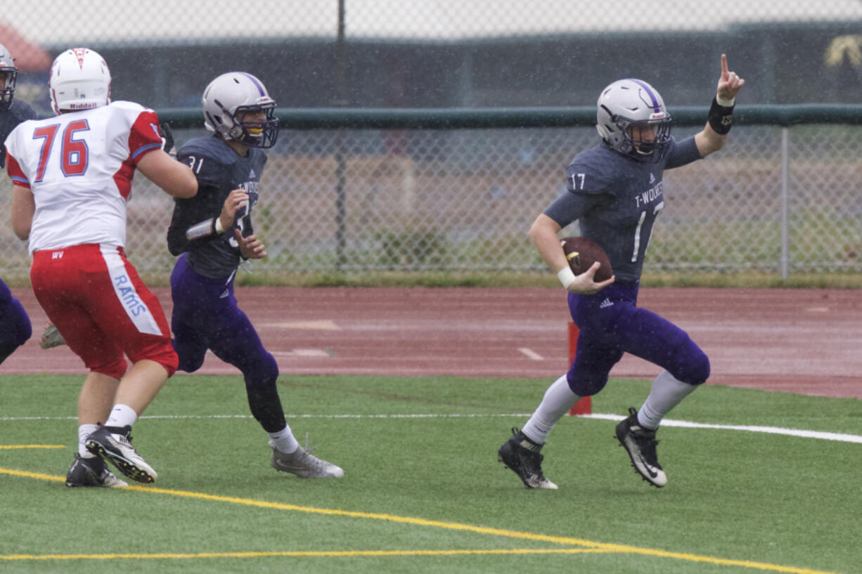 Robbie Meadors, celebrating a touchdown last season, joins Michael Taras and Ammon Garrison as Heritage captains.