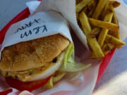 K&M Drive-In cheeseburger and fries.