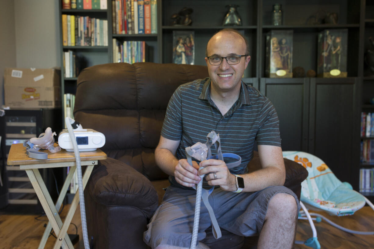 Vancouver resident Jim Mains uses a continuous positive airway pressure device, also known as a CPAP device, to treat his sleep apnea. He was diagnosed with the sleep disorder earlier this year.