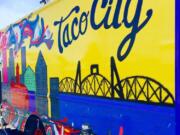 Taco City Food Truck offers up a variety of tacos at Trap Door Brewing’s outdoor area.