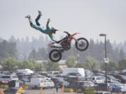 Recent X Games gold medalist Destin Cantrell of California was one of seven riders at the Clark County Fair’s motocross performance Wednesday afternoon.