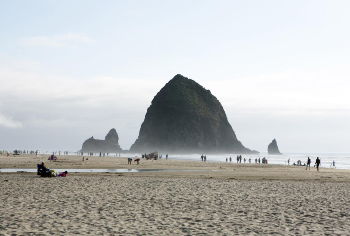 Haystack Rock overlooks Cannon Beach, Ore.