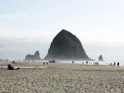 Haystack Rock overlooks Cannon Beach, Ore.