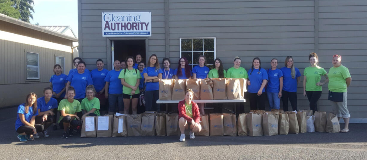 Orchards: Employees of The Cleaning Authority in Vancouver collected about 400 pounds of food themselves, and about 2,800 pounds of food from clients to donate to FISH of Vancouver.