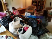 North Garrison Heights: Gift of Lift volunteers Heather Loyola, left, and Robin Helm count bras donated to the National Women’s Coalition Against Violence and Exploitation’s program on Aug. 13. The nonprofit collects bras for women and girls around the world, and the most recent counting day brought in 2,315 bras for the program.