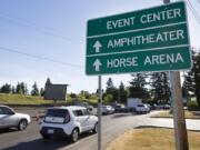 Traffic piles up outside the Sunlight Supply Amphitheater for an Incubus concert.