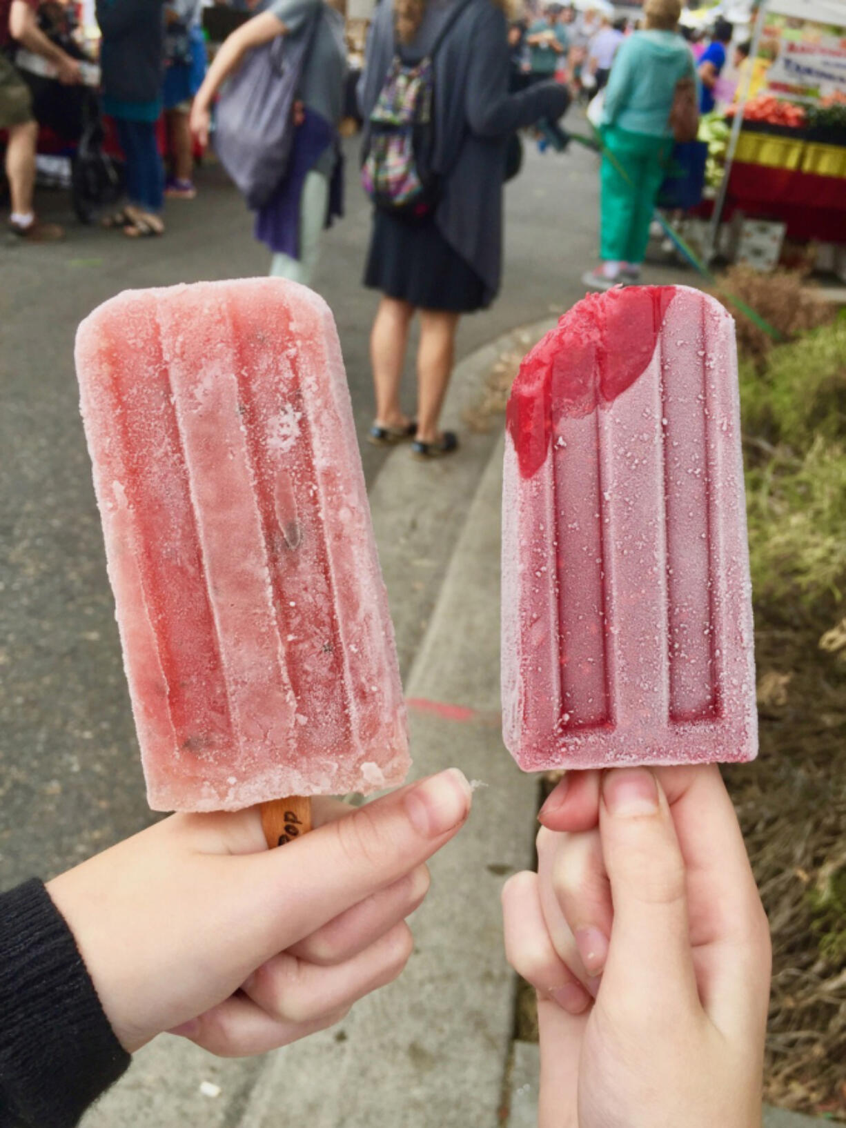 Chelsea Chunn of Chunney Pop offers up Watermelon Mojito and Raspberry Limeade frozen treat.