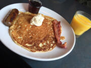 Discover large pancakes, pictured, or Spanish omelet at Christine’s Restaurant. Or venture to DuckTales for a short stack of fluffy pancakes or the scrambled eggs with seasoned ground chuck.