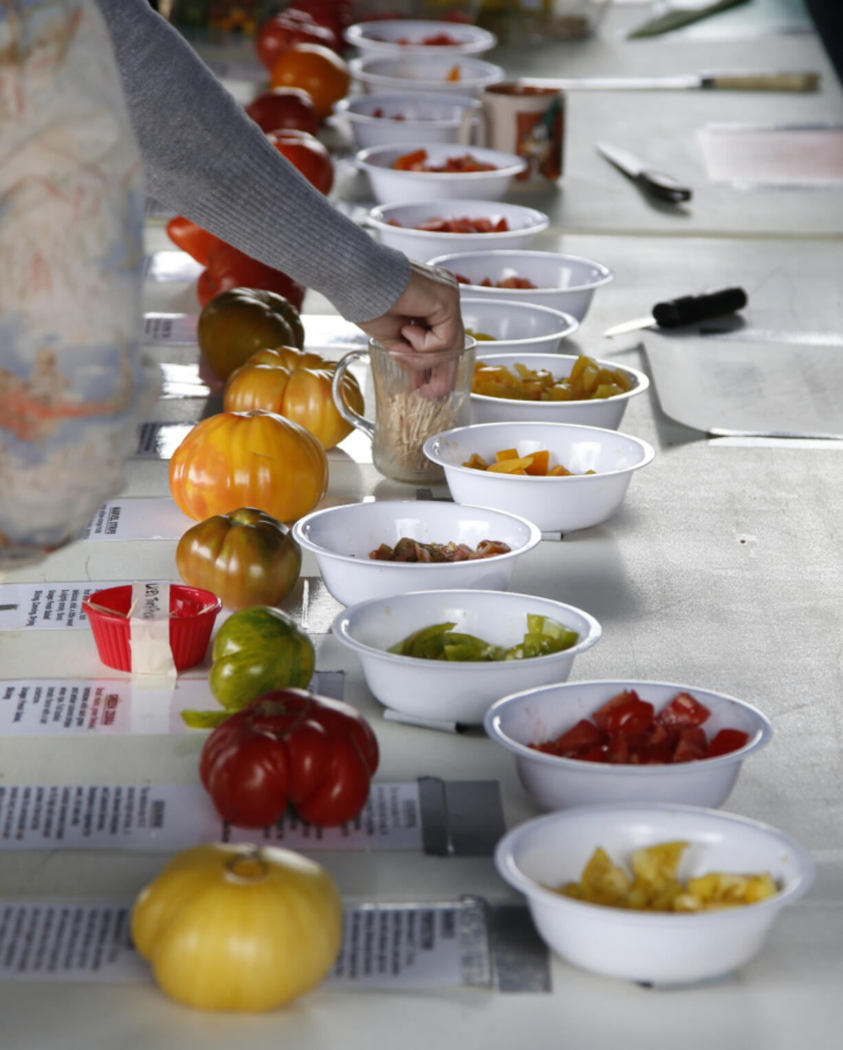 There are plenty of tasting samples at the Heirloom Tomato and Garlic Festival in Ridgefield.