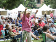 Willis Miller of Battle Ground shows his appreciation during the 2013 Vancouver Wine & Jazz Festival.