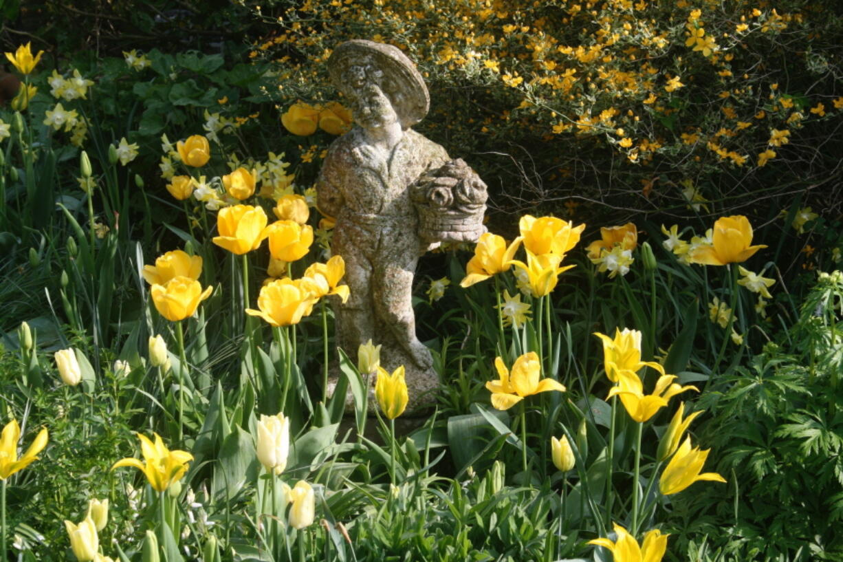 Eye-catching statuary can be used to personalize flower gardens. Garden antiques can be richly rewarding.