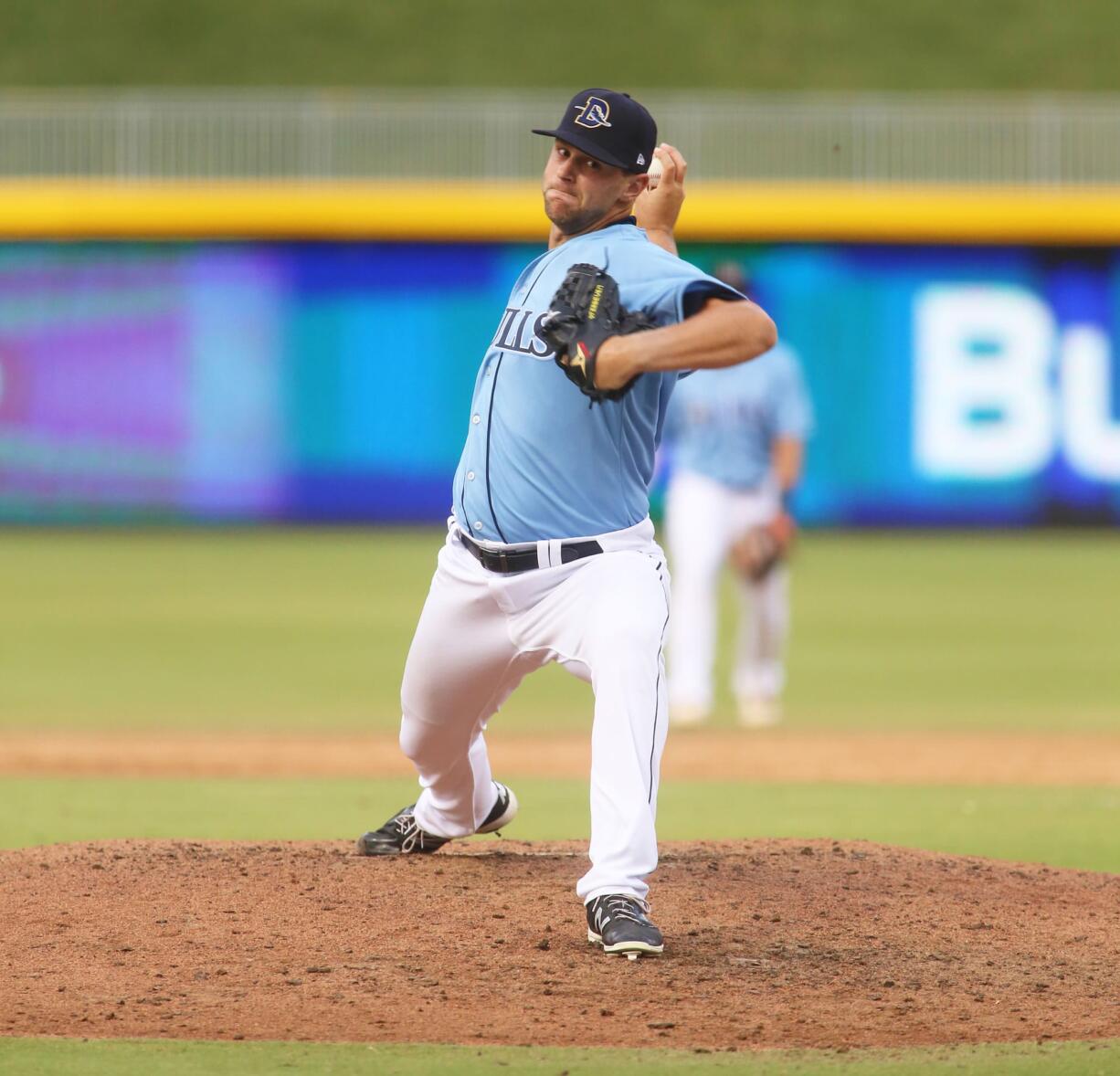 Durham Bulls pitcher Jeff Ames, a graduate of Skyview High School.