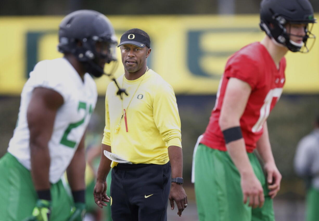 Oregon’s first-year head coach Willie Taggart has three basic tenets: “Make no excuses, blame no one, do something.” Andy Nelson/The Register-Guard