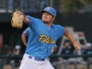 Tommy Thorpe, Evergreen High grad, pitcher for Class A Myrtle Beach Pelicans, affiliated with the Chicago Cubs.