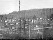 The 1902 Yacolt Burn stood as the largest fire in Washington history for 112 years, claiming 38 lives and advancing to the edge of Yacolt, as shown in this Weyerhaeuser Co. photograph taken about 1903.