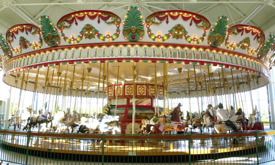 The Jantzen Beach Carousel sat in the mall’s food court before it was dismantled in 2012.