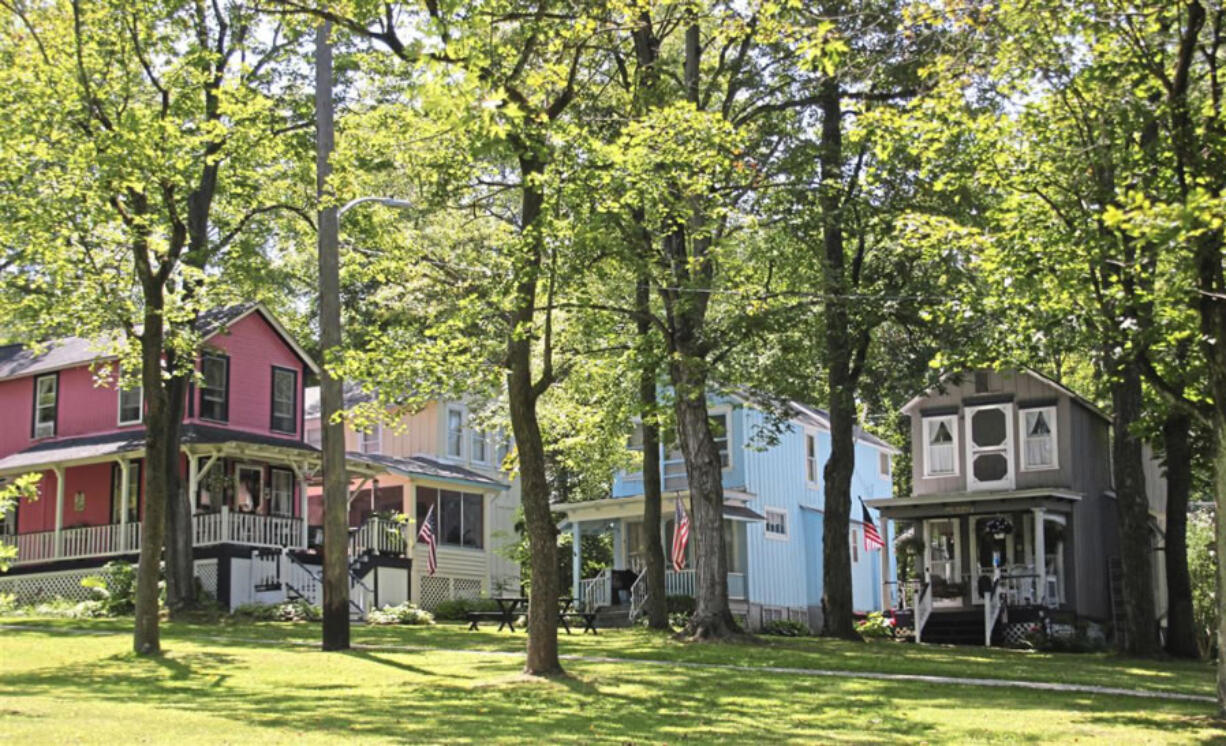 Several of the summer cottages at the Pittsburgh Tarentum Campmeeting Association.