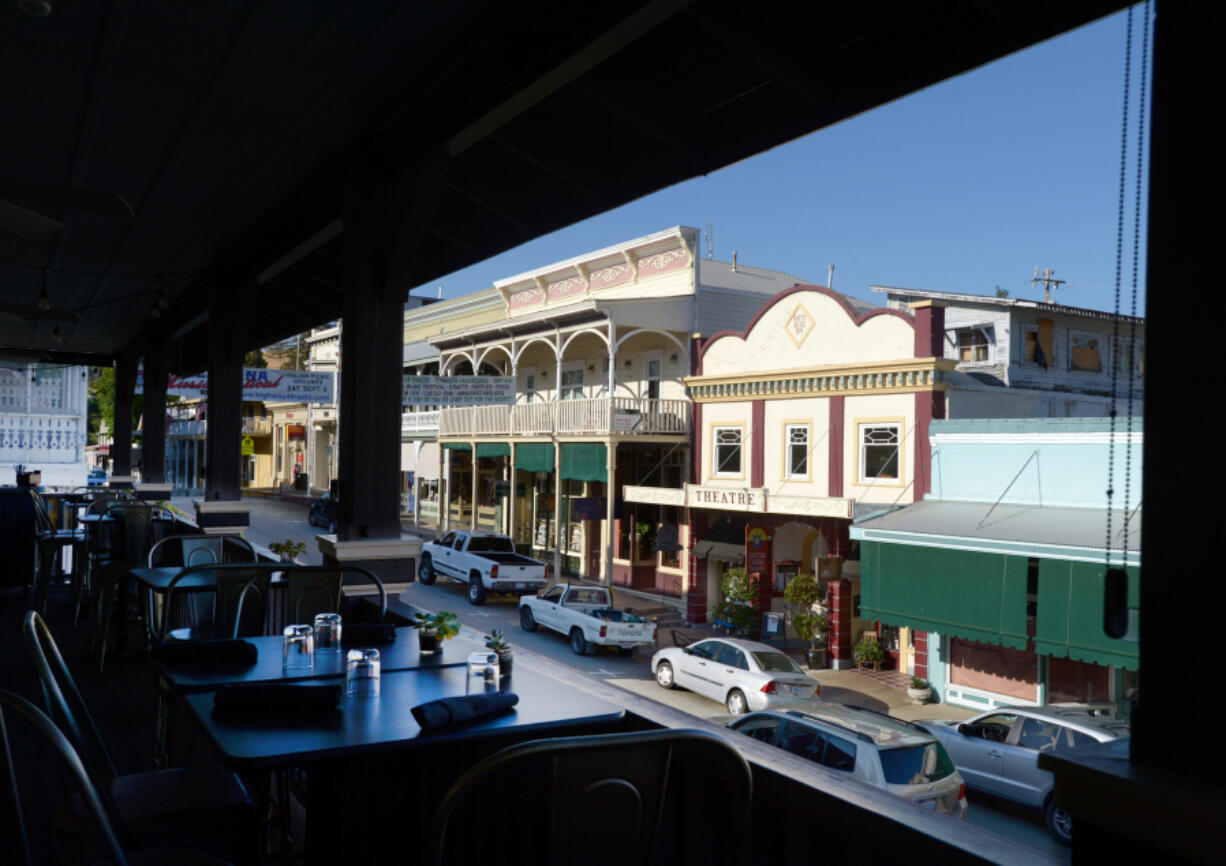 A ringside seat offers a great view of Main Street, where the balcony at Hotel Sutter serves appetizers, afternoon desserts and cocktails in Sutter Creek, Calif., in 2014.