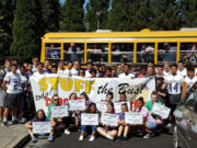 Grass Valley: Volunteers at Evergreen School District foundation’s Stuff the Bus Event, which collected school supplies and backpacks for students throughout the district.