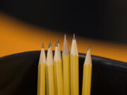 Newly sharpened pencils await students in Washougal at the district’s new K-8 campus.