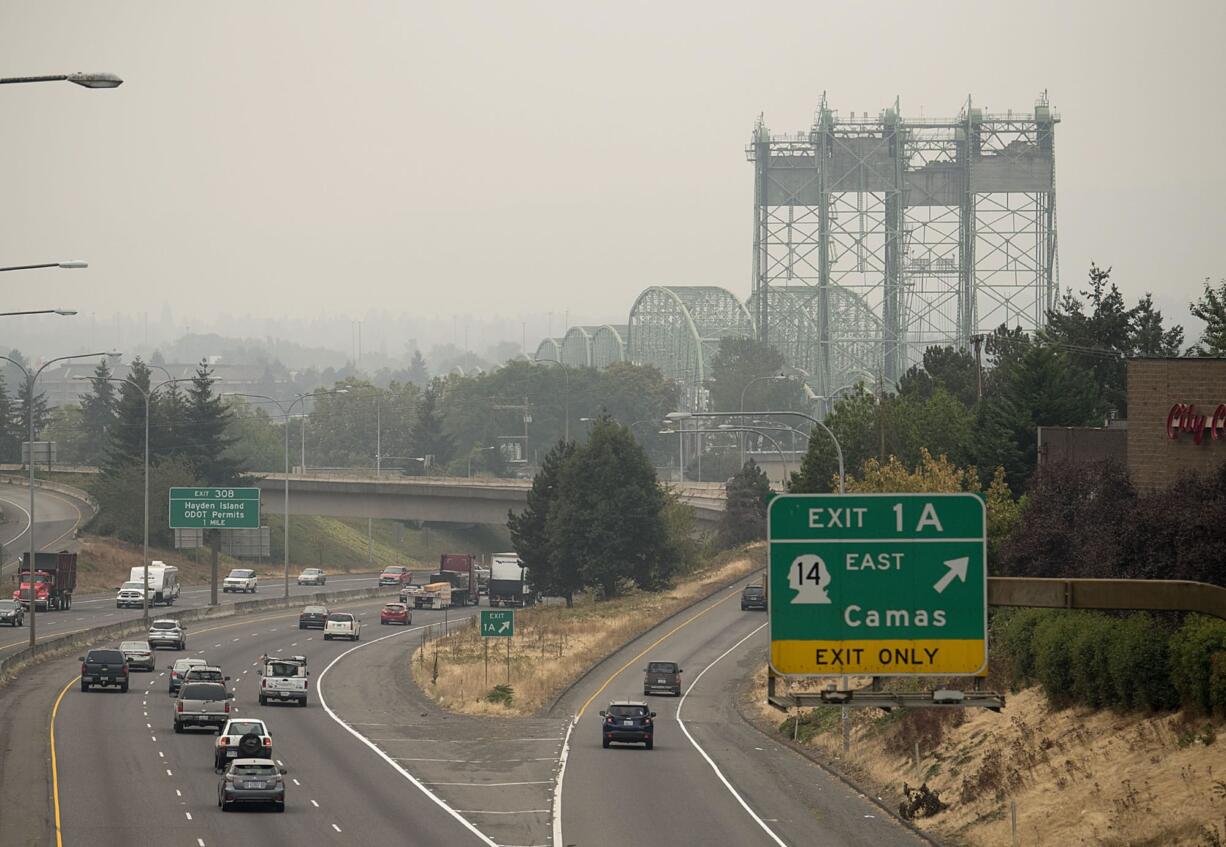 A thick blanket of smoke from the wildfires in the Columbia River Gorge is still visible in Vancouver on Wednesday morning, Sept. 6, 2017.