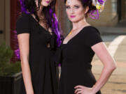 Esther Short: Models Miranda Dowler, left, and Jess Miller showing off their headpieces designed by Vancouver-based beautician Bee Sam for Taste of Style, a fundraiser for the Oregon Food Bank.