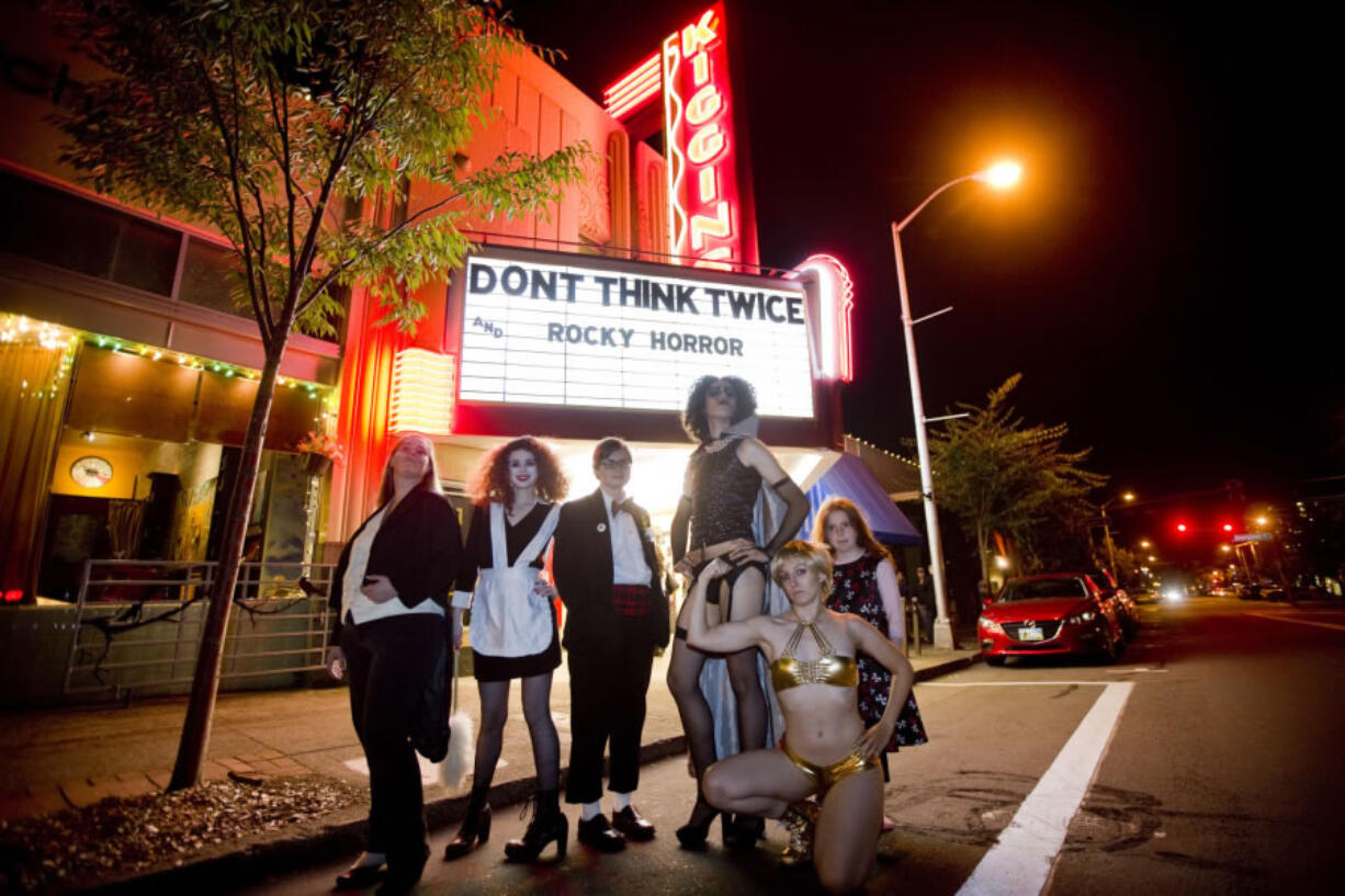 The Denton Delinquents perform The Rocky Horror Picture Show in “shadowcast” at the Kiggins Theatre in downtown Vancouver.