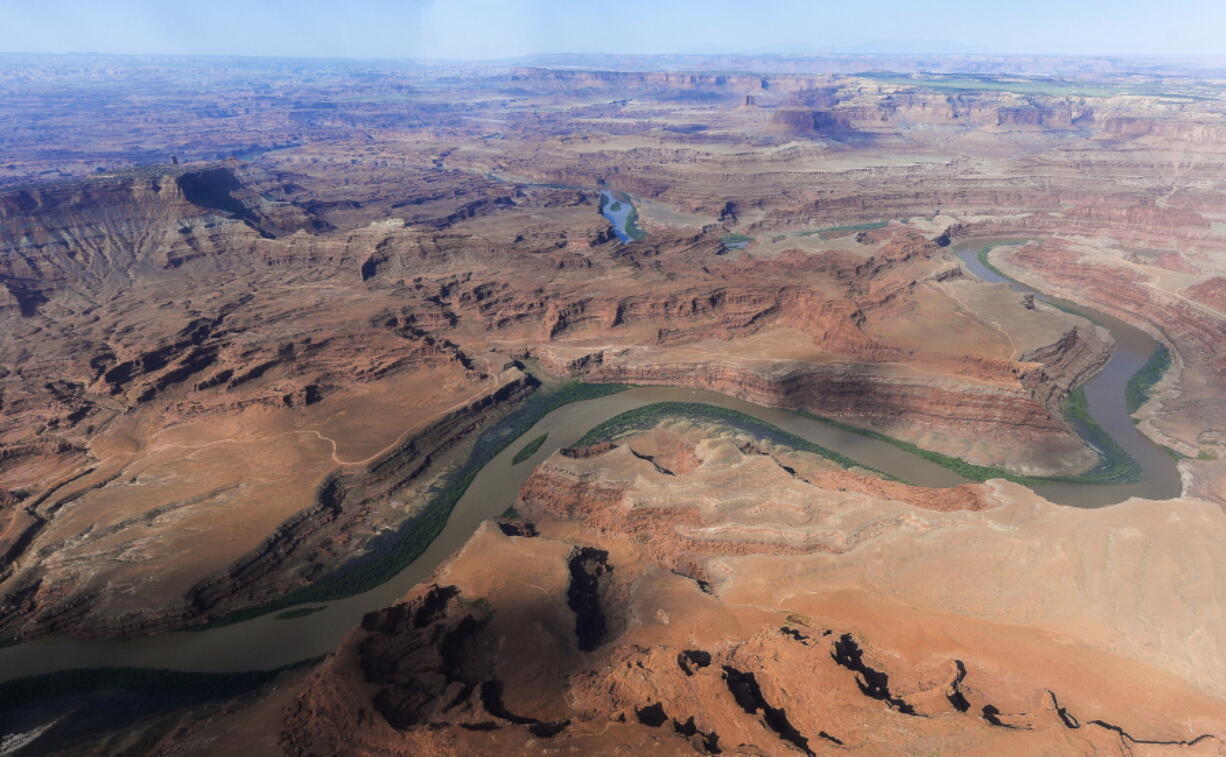 The northernmost boundary of the proposed Bears Ears region, along the Colorado River, in southeastern Utah. Interior Secretary Ryan Zinke is recommending that six of 27 national monuments under review by the Trump administration be reduced in size, along with management changes to several other sites.