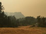 Smoke clouds the view in Skamania County off Franz Road.