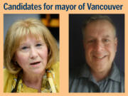 Anne McEnerny-Ogle, left, and Jonathan Sauerwein are running for mayor of Vancouver.