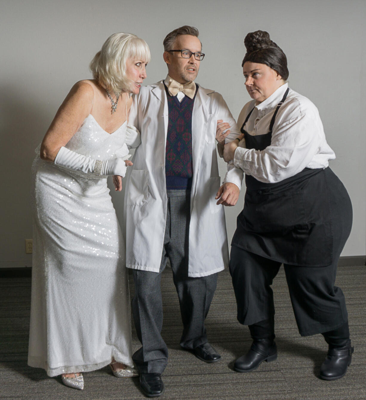 Courtesy Magenta Theater Magenta Theater’s madcap musical “Dead Beats” stars Linda Michelet (left), Matt Thoreson amd Kristen Noel.