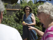 Susan Sanders retired back to Vancouver, where she grew up, in 2008. She appreciates Vancouver’s location because she likes to travel, she said, but she also loves downtown’s historic feel. And, she participates in Clark County’s annual self-guided tour of organic gardens; here, she welcomes visitors to her garden in summer 2017.