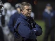 Skyview coach Steve Kizer won his 100th game Thursday night at Battle Ground District Stadium on Oct. 12, 2017.