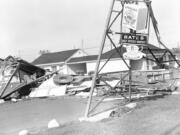 The storm destroyed the sign for the Pacific Motel along Highway 99 in Hazel Dell.