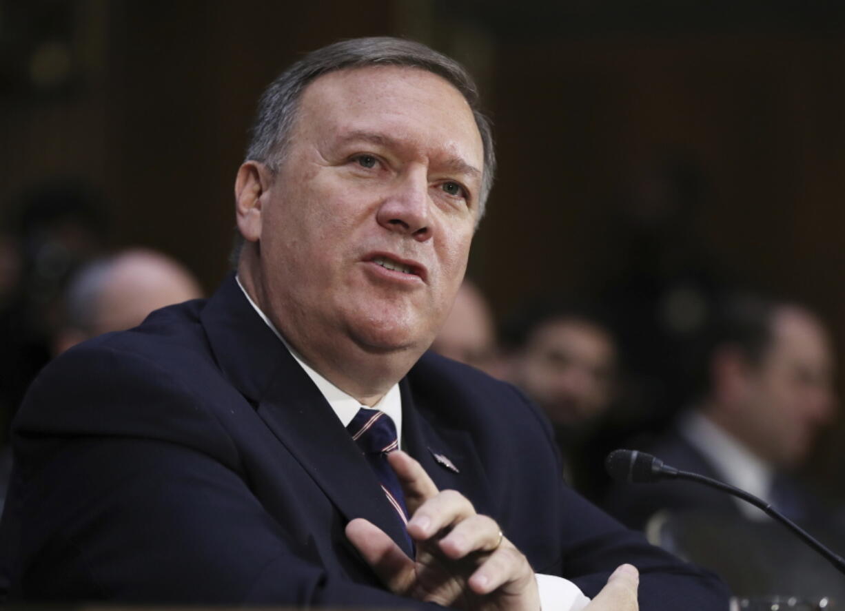 Then-CIA Director-designate, now CIA Director Michael Pompeo, testifies on Capitol Hill in Washington at his confirmation hearing before the Senate Intelligence Committee. Pompeo says his agency is sending more agents into the field as it works to be faster and more agile in today’s high-threat environment.