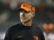 Oregon State coach Gary Andersen and the school have mutually agreed to part ways, effective immediately, with the Beavers off to a 1-5 start. The school announced the split in a news release Monday, Oct. 9, 2017, two days after a 38-10 loss at Southern California. (AP Photo/Timothy J.